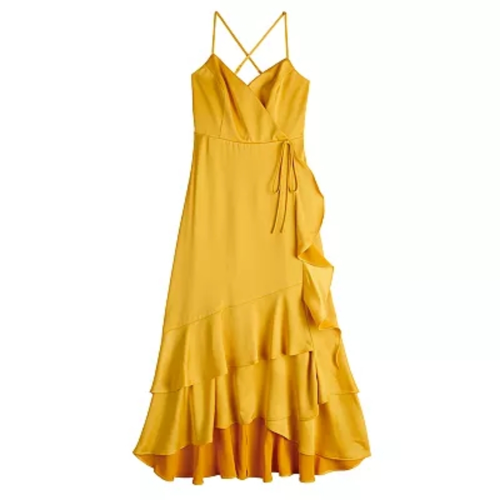 Satin wrap around dress